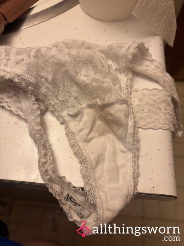 White Lace Thong Xl