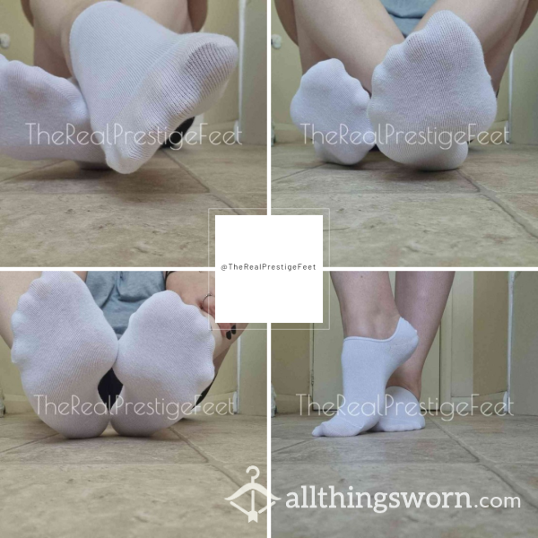 White Low Cut Trainer Socks With Heel Grippers | Standard Wear 48hrs | Includes Pics & Clip | See Listing Photos For More Info - From £16.00 + P&P