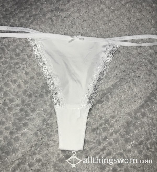 White Satin Lace Thong🤍