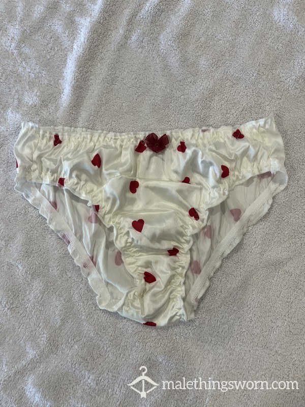 White Sissy Heart Panties