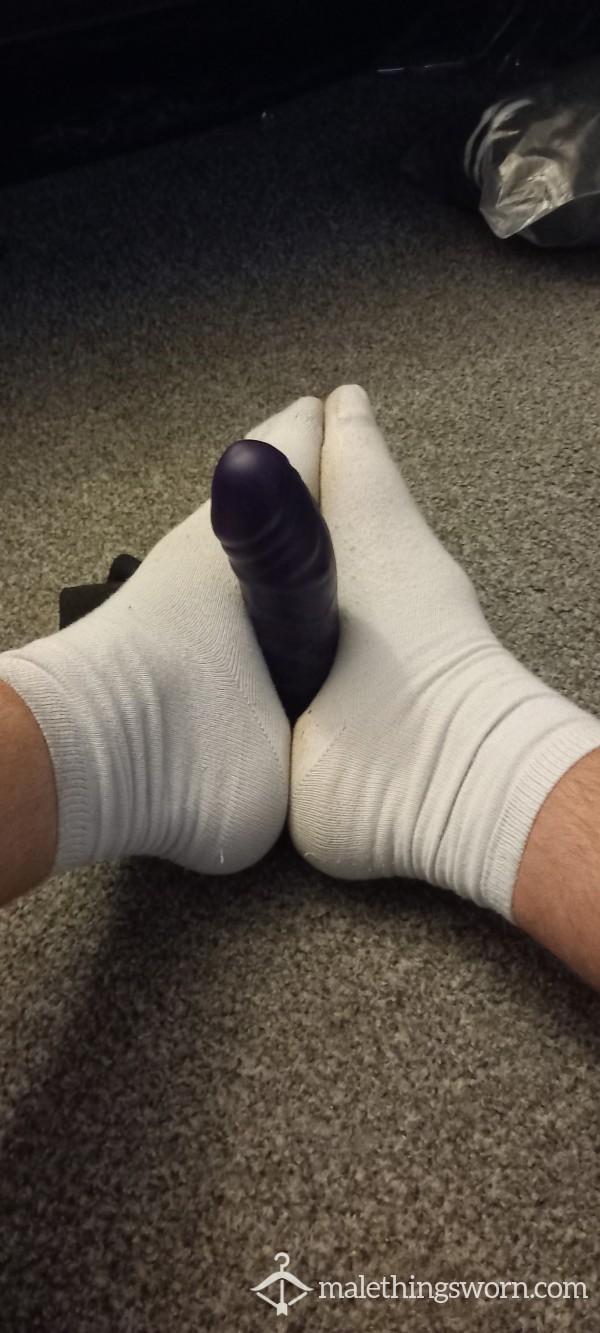 White Socks Foot Job On Strapon