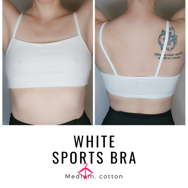 WHITE SPORTS BRA