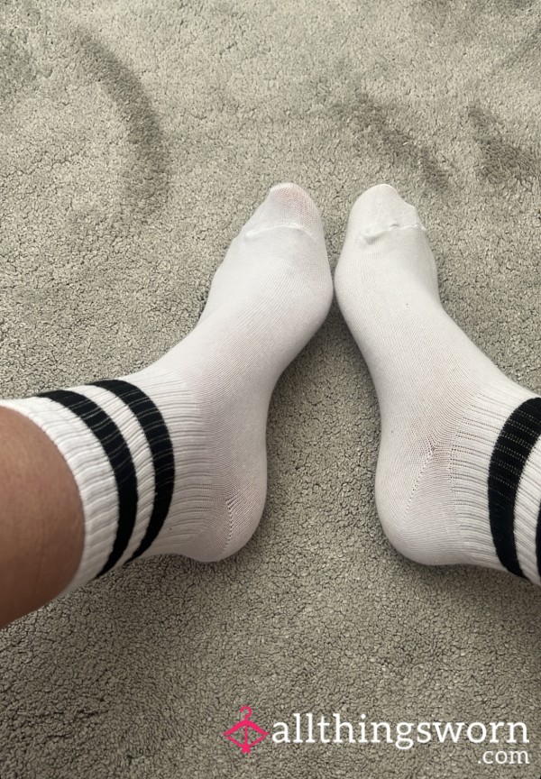 White Sports Crew Socks 😉