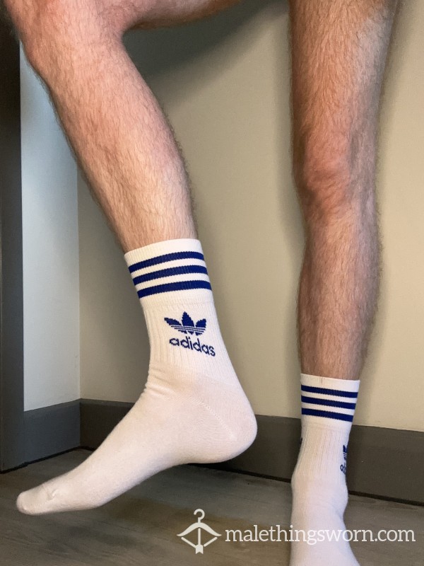 White/Navy Blue Adidas Socks