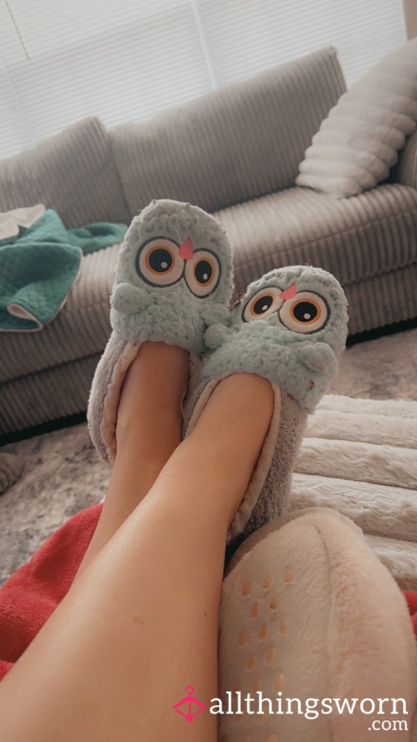 Worn Blue Slippers