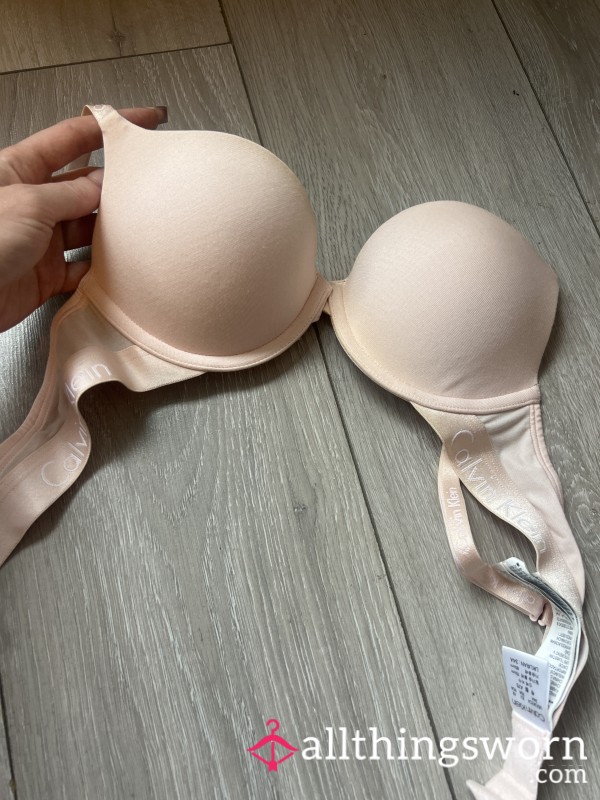 Worn CK Baby Pink Bra - 34A