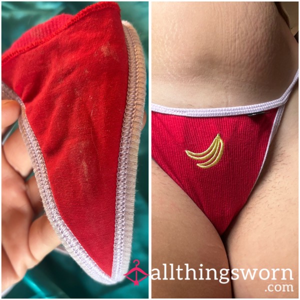 Worn Red Cotton G String