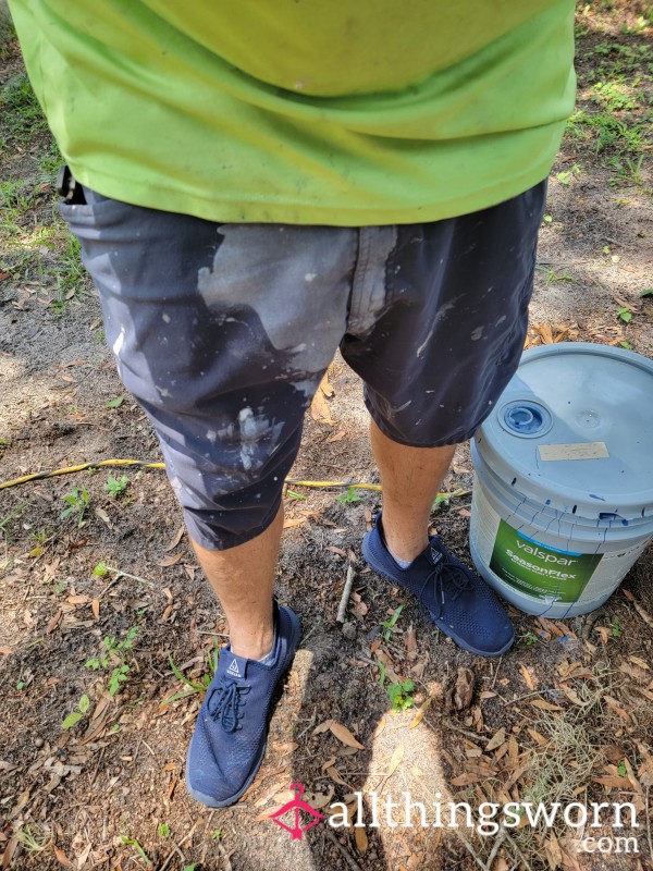 Worn Stained Sweaty Work Shorts