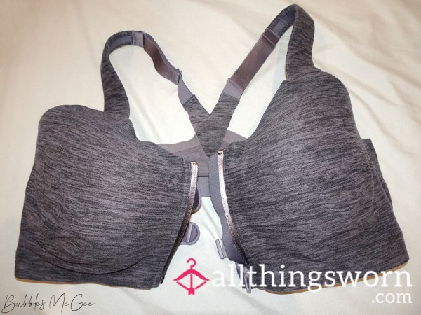 Worn Victoria's Secret VSX Sports Bra 36DDD Grey