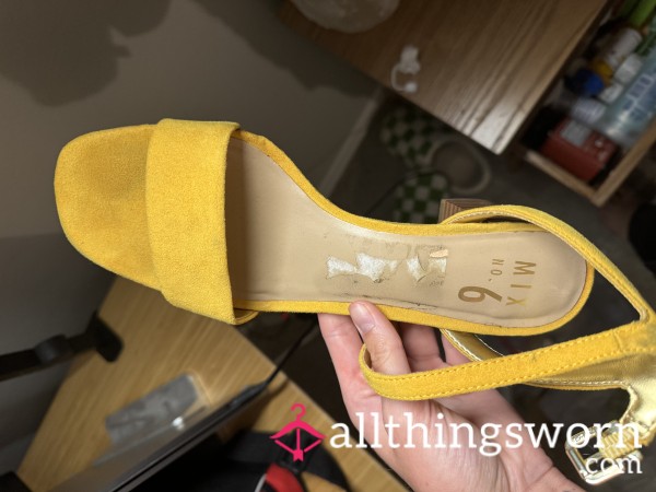 Yellow Short Block Heel