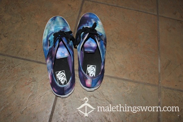 HEAVILY USED OLD Space Galaxy Vans Sk*ter Shoes MEN US 8